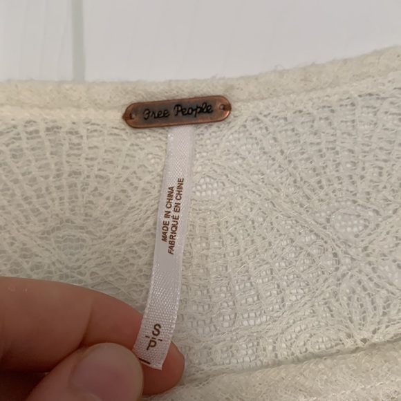 Free People Kristobel Eggshell Peplum Lace Top Sweater Womens - Picture 4 of 6